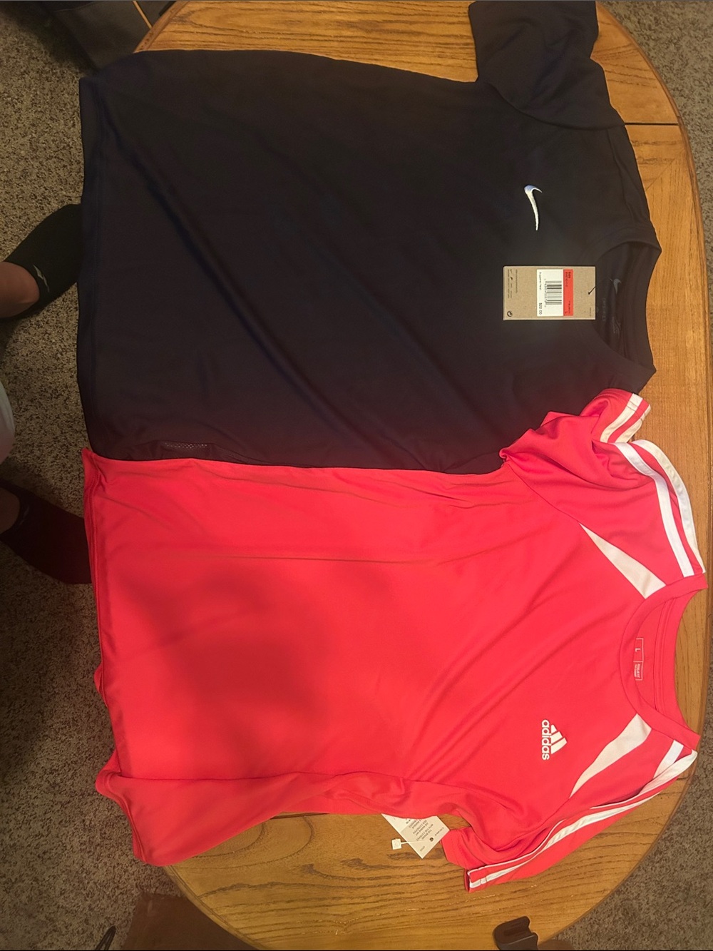 adidas red Short Sleeve Athletic Tee and Nike black large